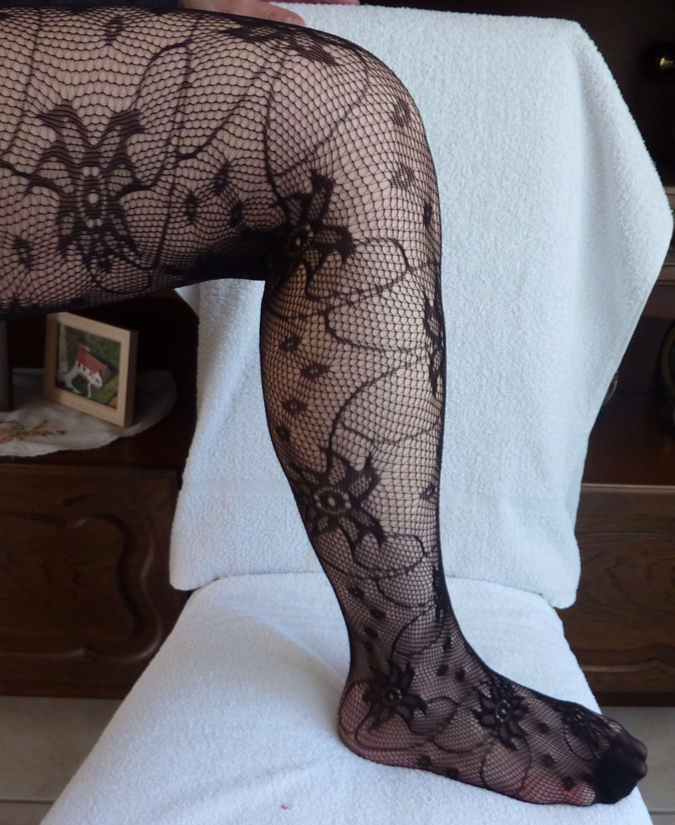 Bas autofixant résille Fantaisie noir