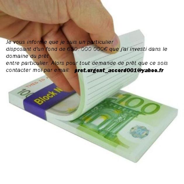 offre d'aide financière entre particulier honnête